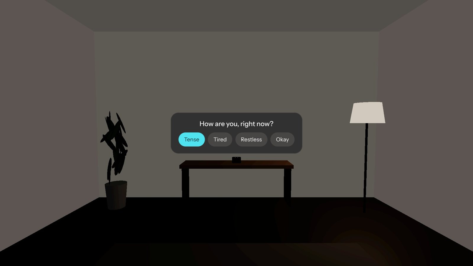 The room shows: How are you, right now? Tense is selected